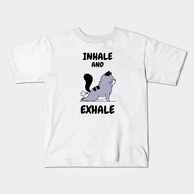 Cat Yoga Kids T-Shirt by OniSide